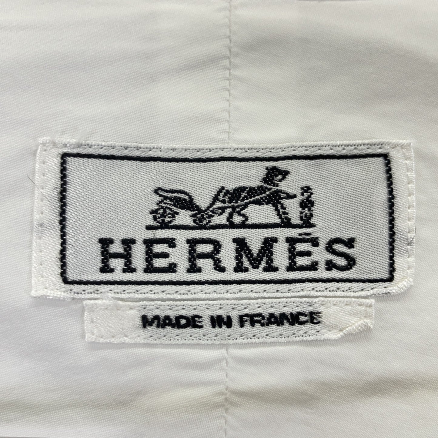 HERMES 21AW White Gray Cotton Oversized Shirt Size 40