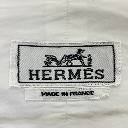 HERMES 21AW White Gray Cotton Oversized Shirt Size 40