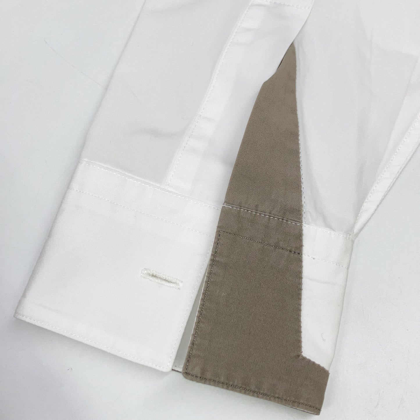 HERMES 21AW White Gray Cotton Oversized Shirt Size 40