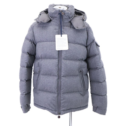 MONCLER MONTGENEVRE Wool Hooded Down Jacket Gray Size 4