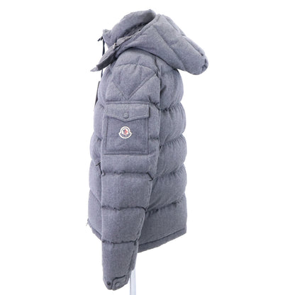 MONCLER MONTGENEVRE Wool Hooded Down Jacket Gray Size 4