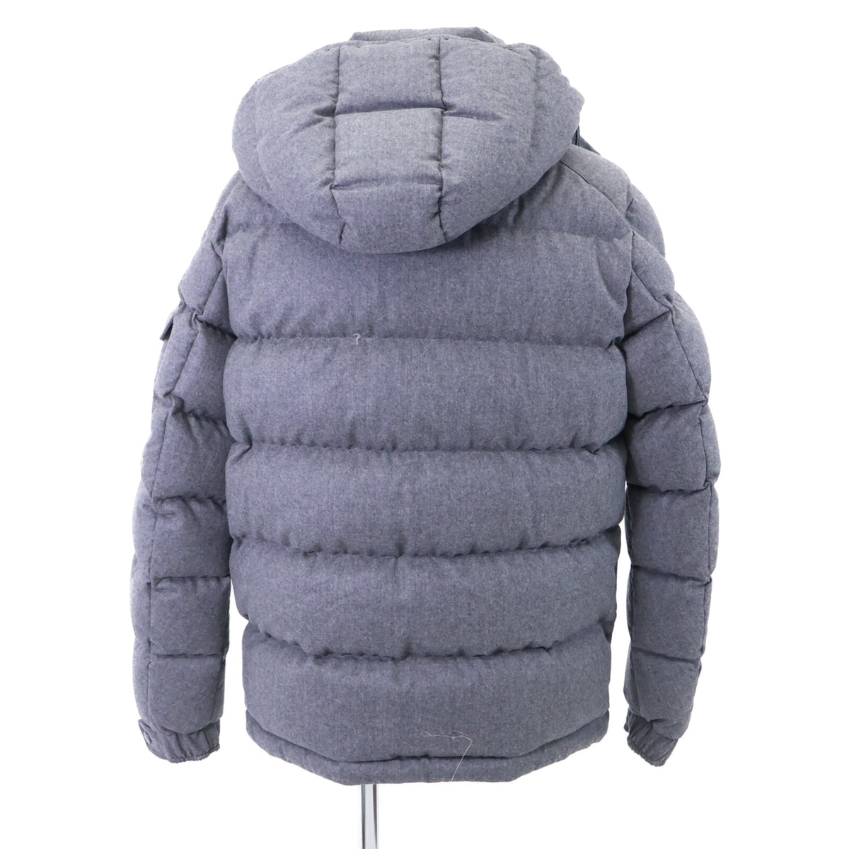 MONCLER MONTGENEVRE Wool Hooded Down Jacket Gray Size 4