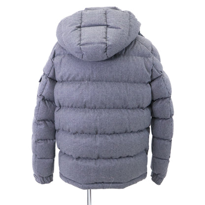 MONCLER MONTGENEVRE Wool Hooded Down Jacket Gray Size 4