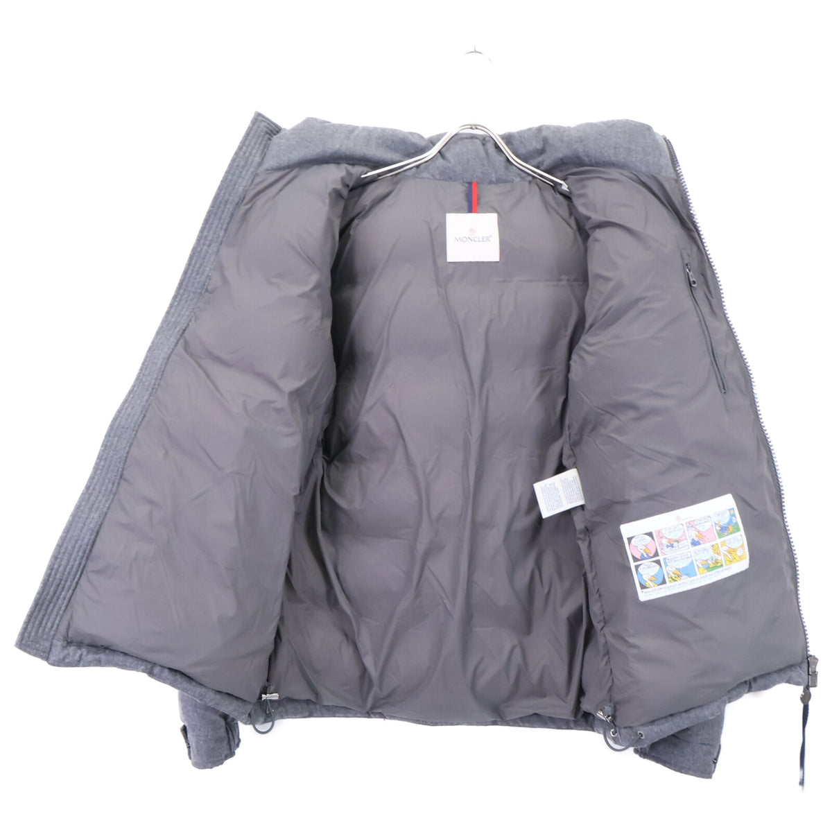 MONCLER MONTGENEVRE Wool Hooded Down Jacket Gray Size 4