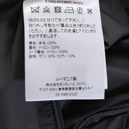 MONCLER MONTGENEVRE Wool Hooded Down Jacket Gray Size 4