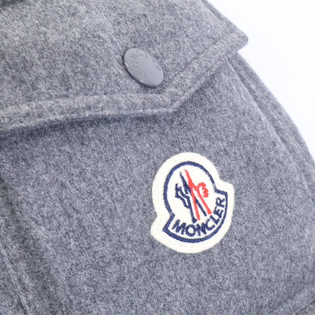 MONCLER MONTGENEVRE Wool Hooded Down Jacket Gray Size 4