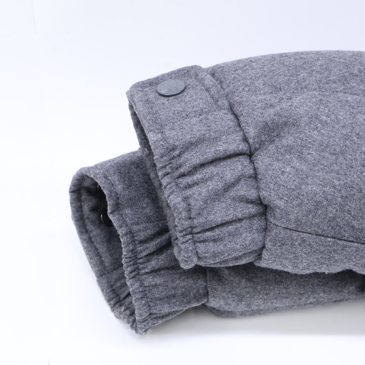MONCLER MONTGENEVRE Wool Hooded Down Jacket Gray Size 4