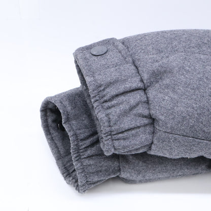 MONCLER MONTGENEVRE Wool Hooded Down Jacket Gray Size 4
