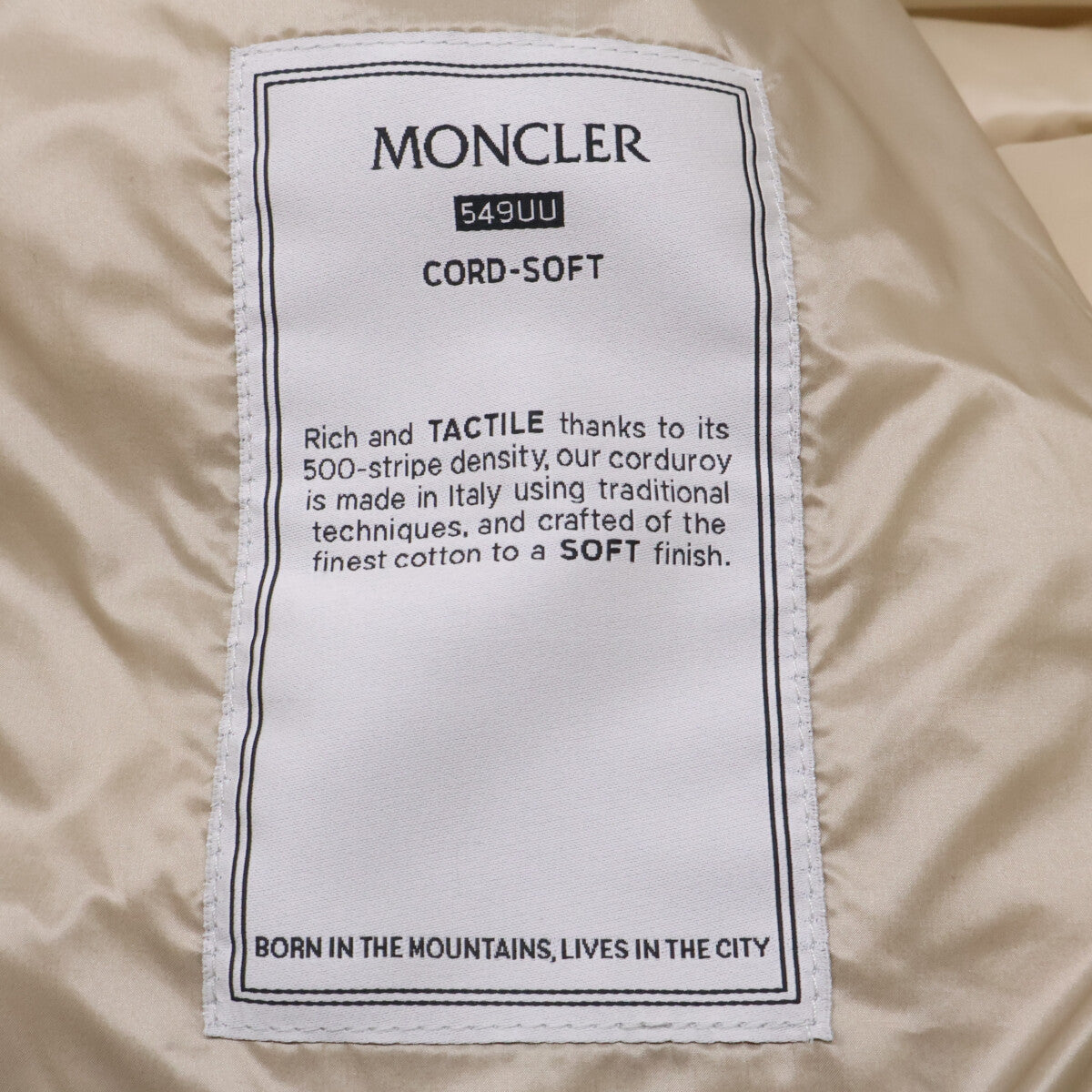 MONCLER 23SS BESBRE Corduroy Padded Down Jacket Beige Size 4
