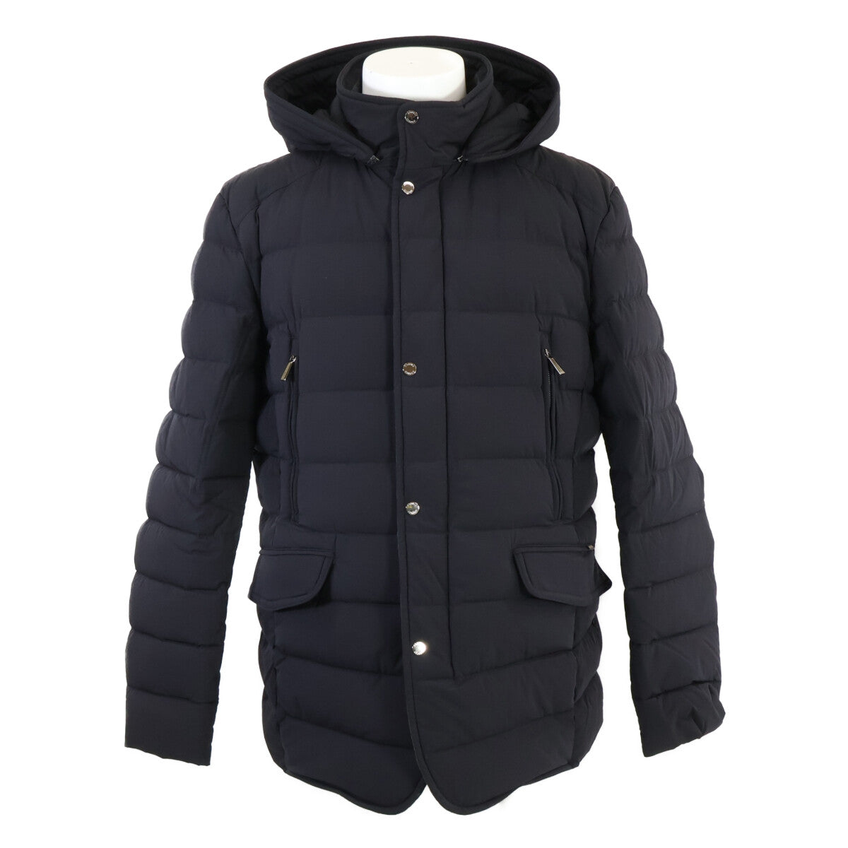 MOORER CRAIG-KN Hooded Down Jacket Navy Size 54