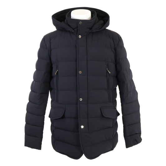 MOORER CRAIG-KN Hooded Down Jacket Navy Size 54