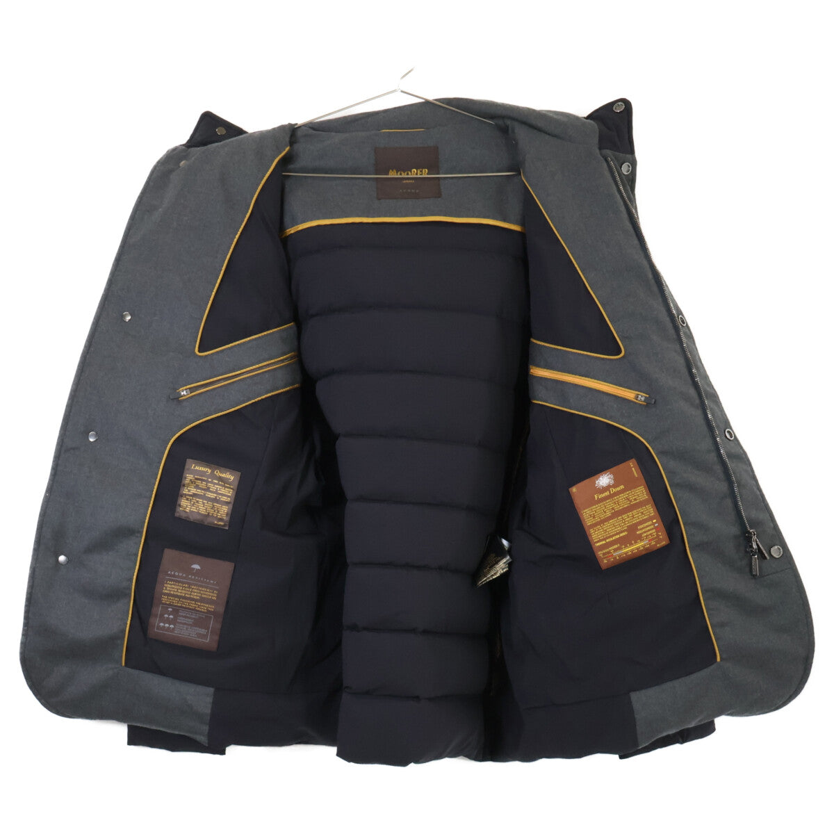 MOORER CRAIG-KN Hooded Down Jacket Navy Size 54