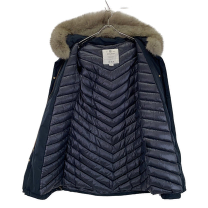 WOOLRICH IENA BOW BRIDGE Fox Fur Hooded Coat Navy Size XS