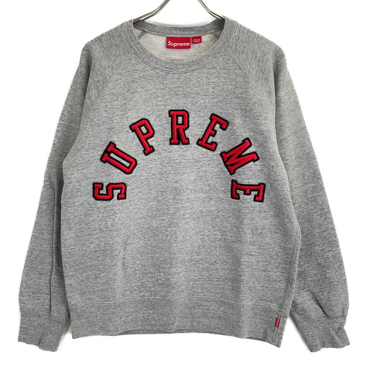 Supreme Arc Logo Crewneck Sweatshirt Gray Cotton Size M