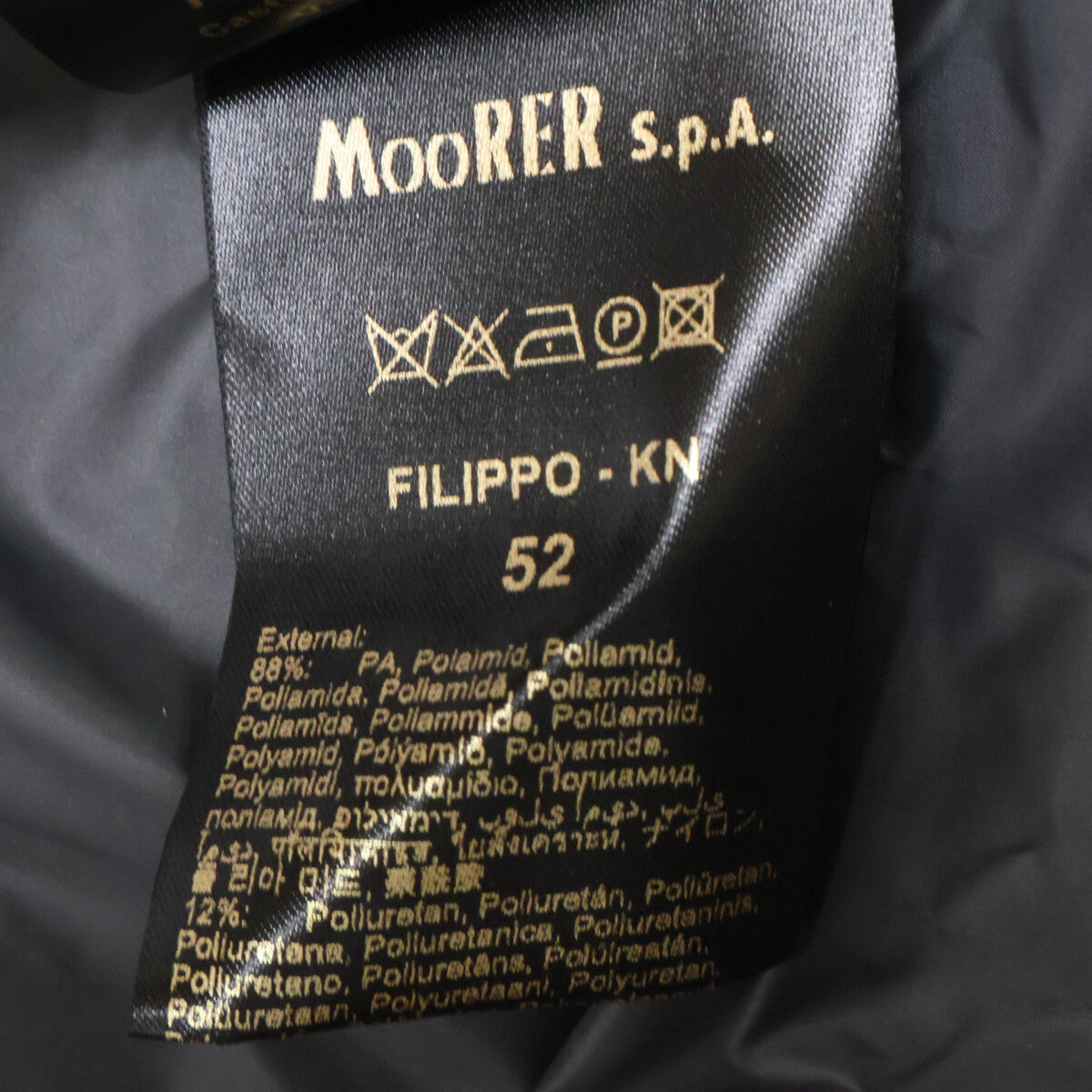 MOORER FILIPPO-KN Acqua Series Down Jacket Black Size 52