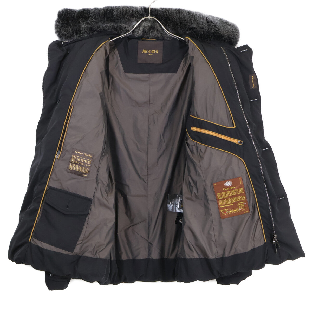 MOORER SIRO-KM Rabbit Fur Collar Down Jacket Size 48