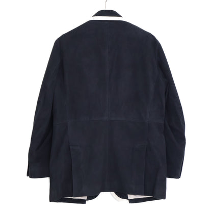 Cinquanta SHIPS 50th Goat Suede Piping Blazer Black Jacket Size 46