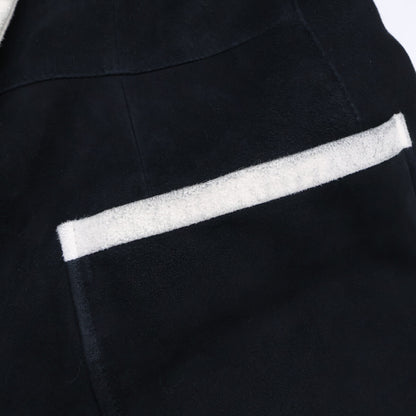 Cinquanta SHIPS 50th Goat Suede Piping Blazer Black Jacket Size 46