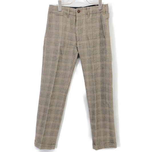 RRL Wool Glen Check Tapered Trousers Greige Size 28×30