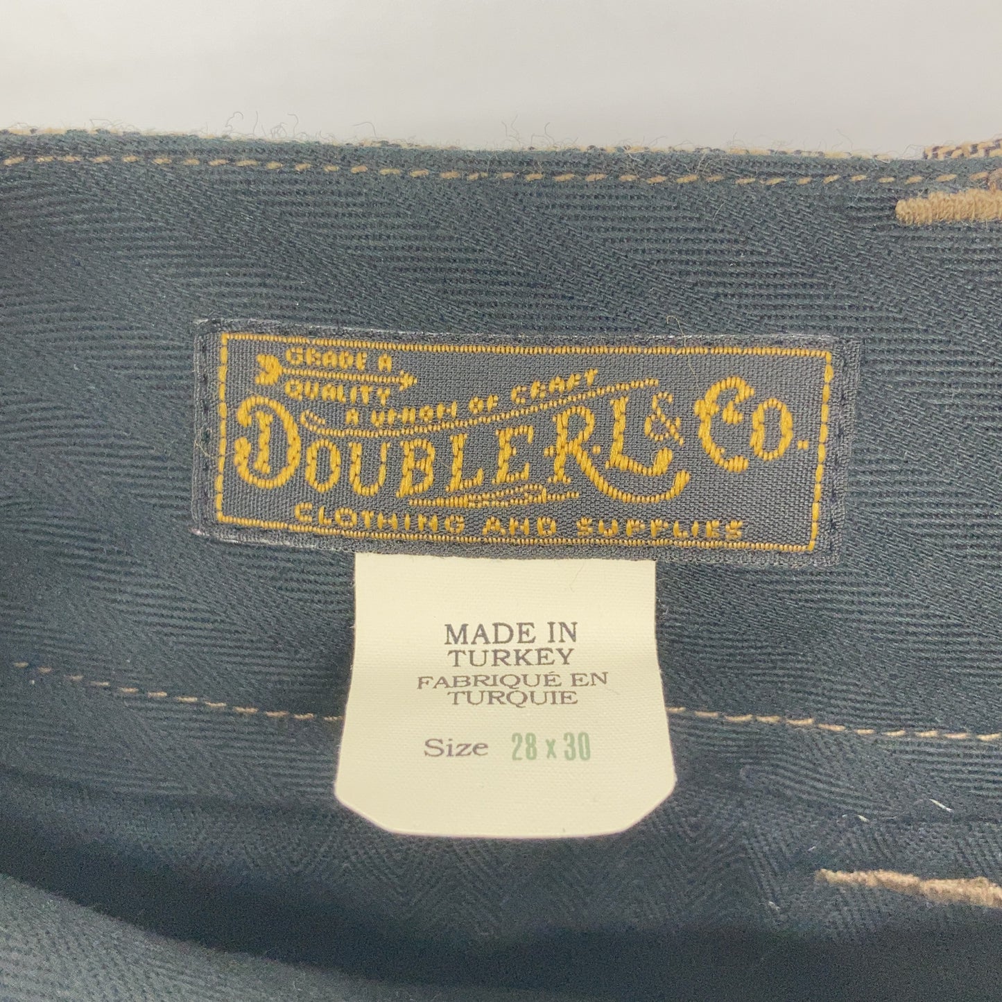 RRL Wool Glen Check Tapered Trousers Greige Size 28×30