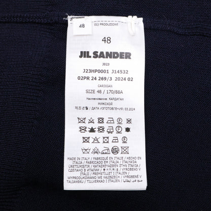 JIL SANDER 24AW Heavy Merino Wool Cardigan Navy Size 48