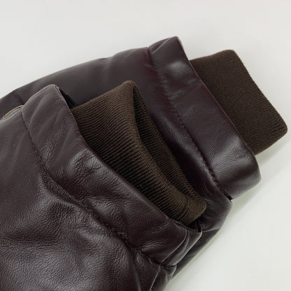 AVIREX Dark Brown Sheepskin B-3 Leather Down Coat Size XL