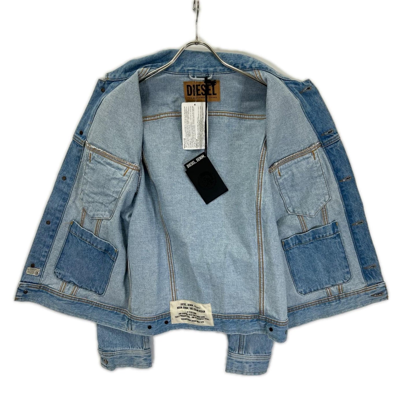 DIESEL Metal Logo Denim Jacket Indigo Size S