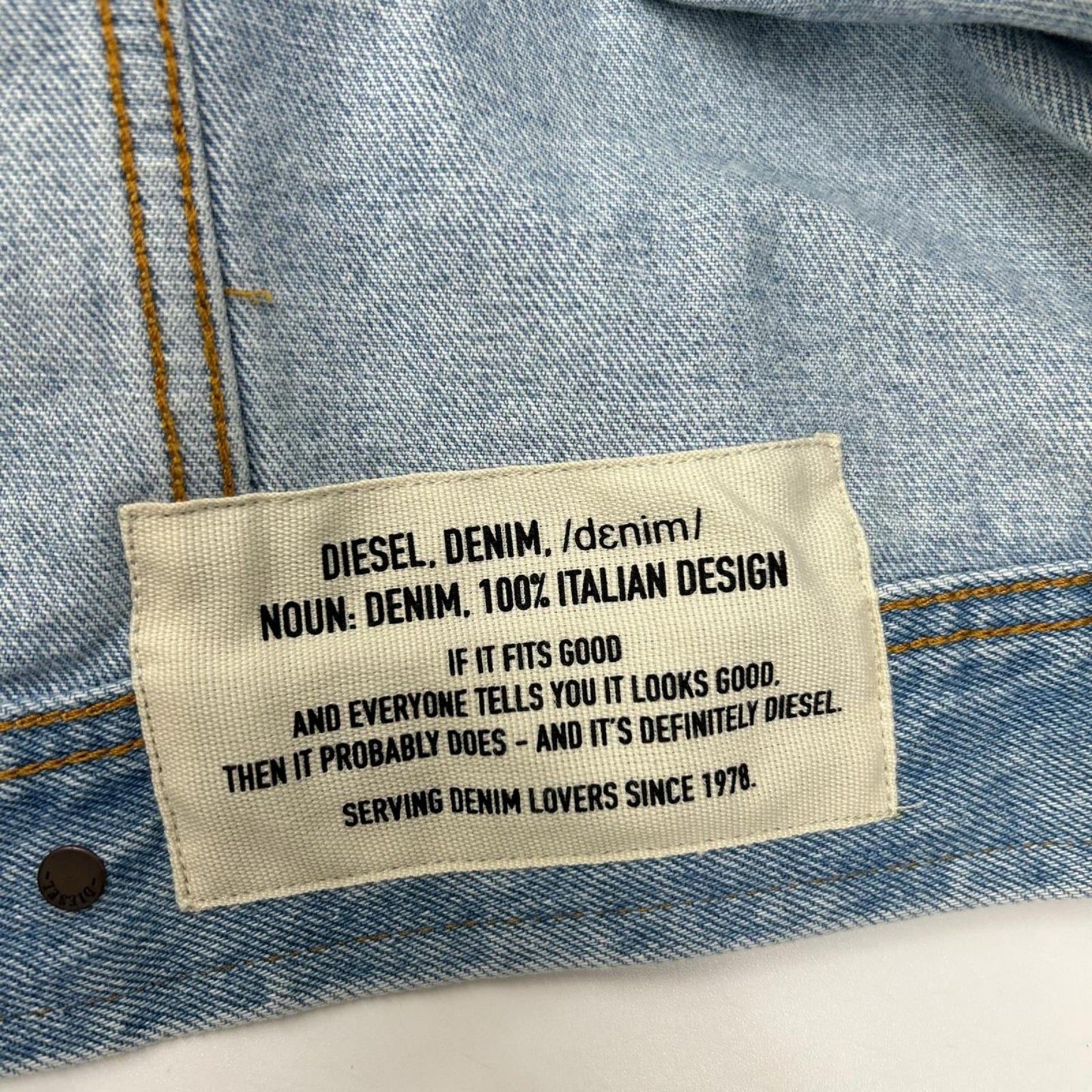 DIESEL Metal Logo Denim Jacket Indigo Size S