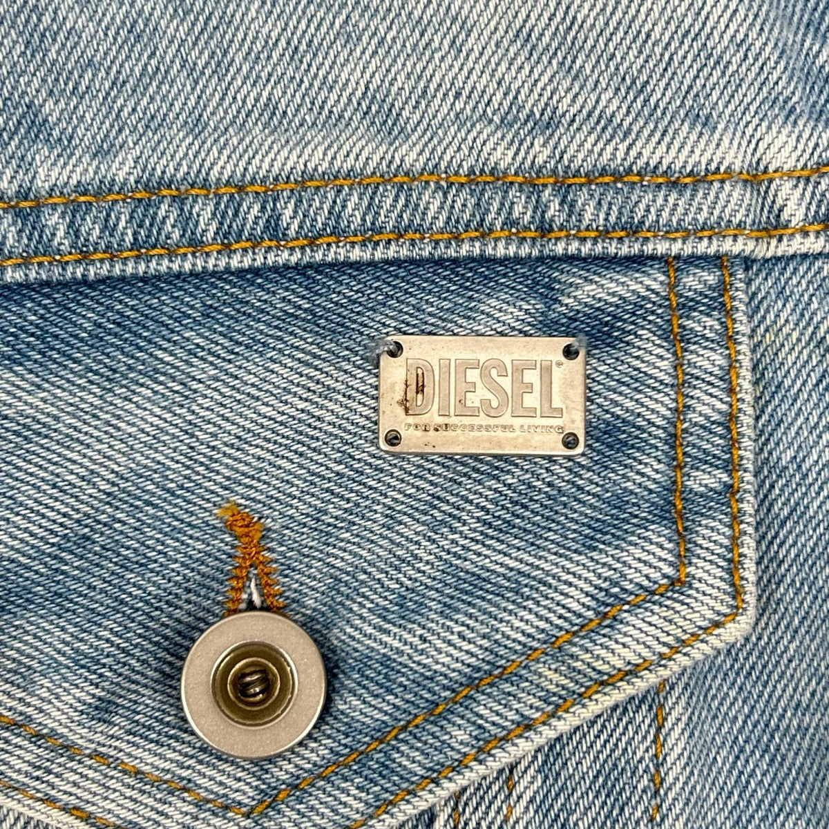 DIESEL Metal Logo Denim Jacket Indigo Size S