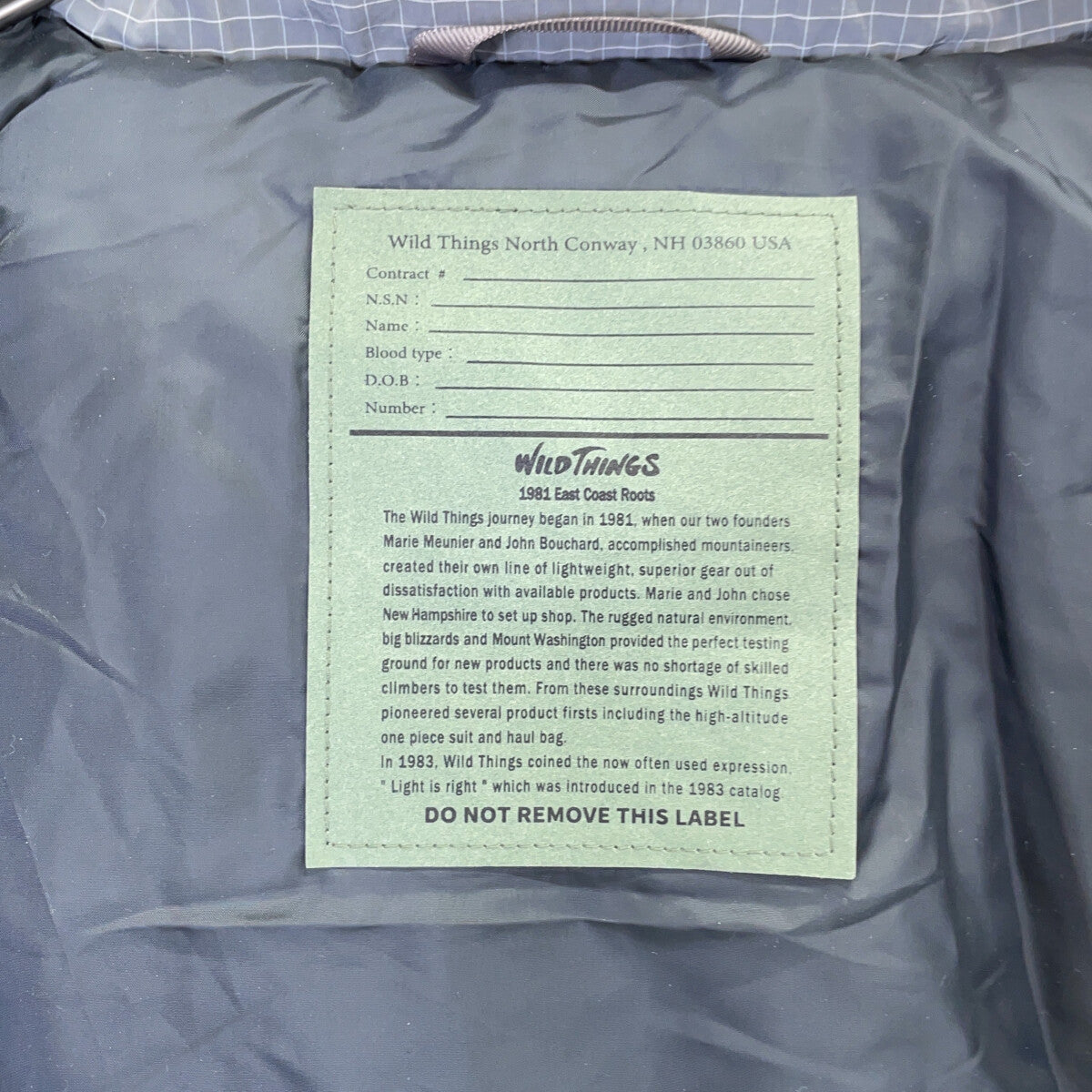 WILD THINGS Happy Cross Type Nylon Jacket Gray Size M