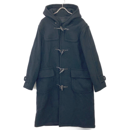 1piu1uguale3 Black Wool Hooded Duffle Coat Size IV