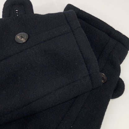 1piu1uguale3 Black Wool Hooded Duffle Coat Size IV