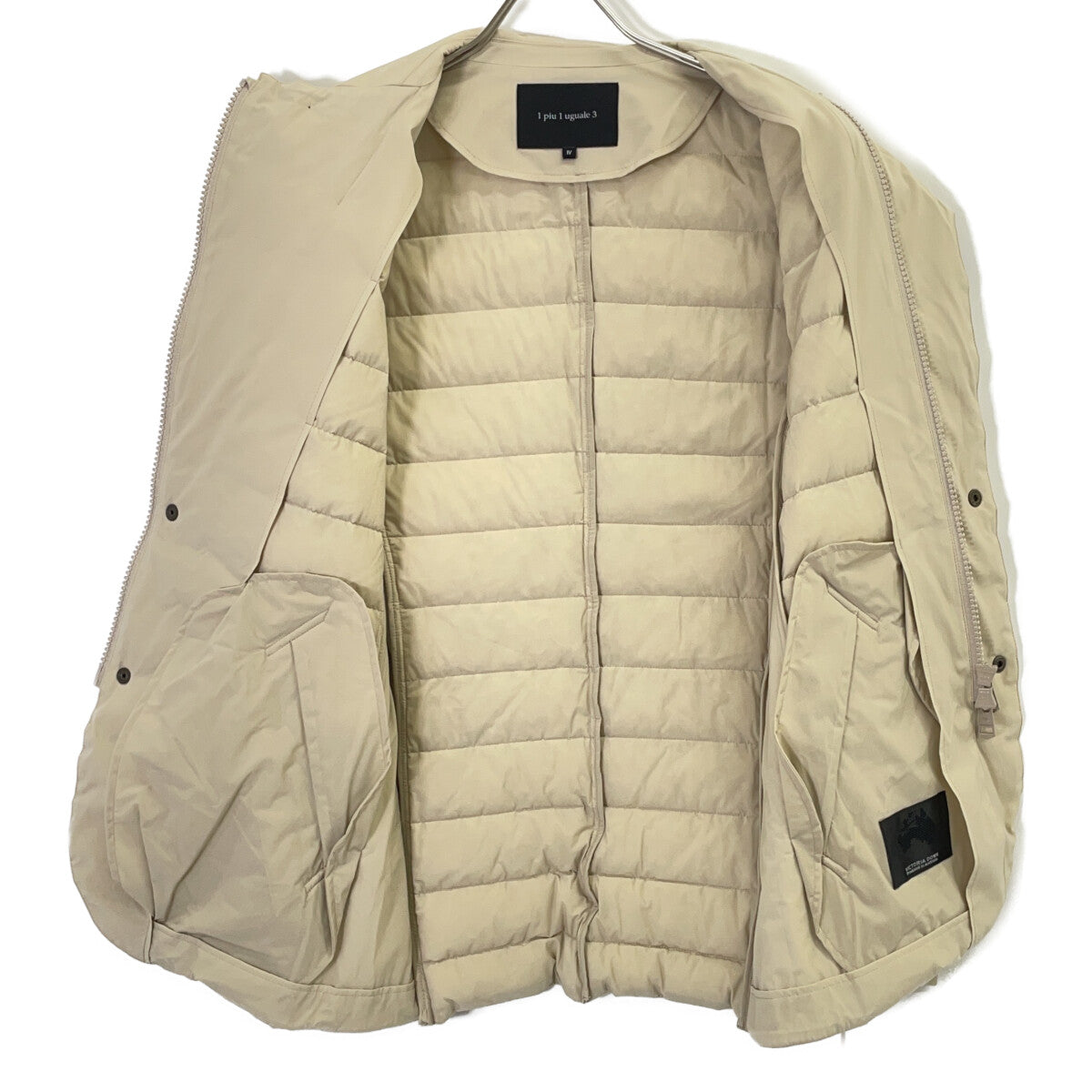 1piu1uguale3 4WAY Rib Zip Down Tailored Coat Beige Size 4