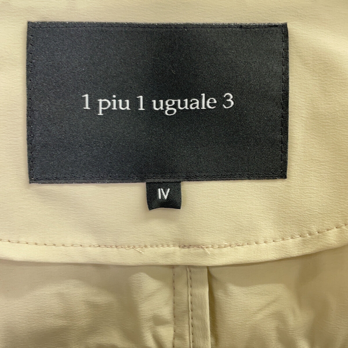 1piu1uguale3 4WAY Rib Zip Down Tailored Coat Beige Size 4