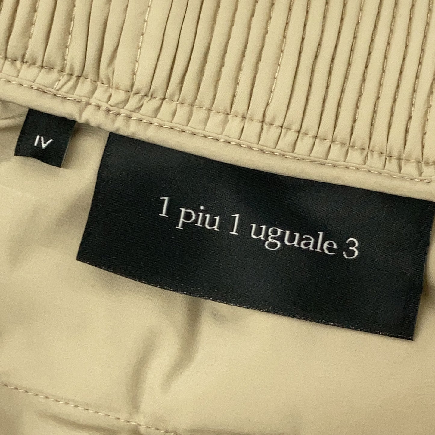 1piu1uguale3 4WAY Rib Zip Down Easy Pants Beige Size IV
