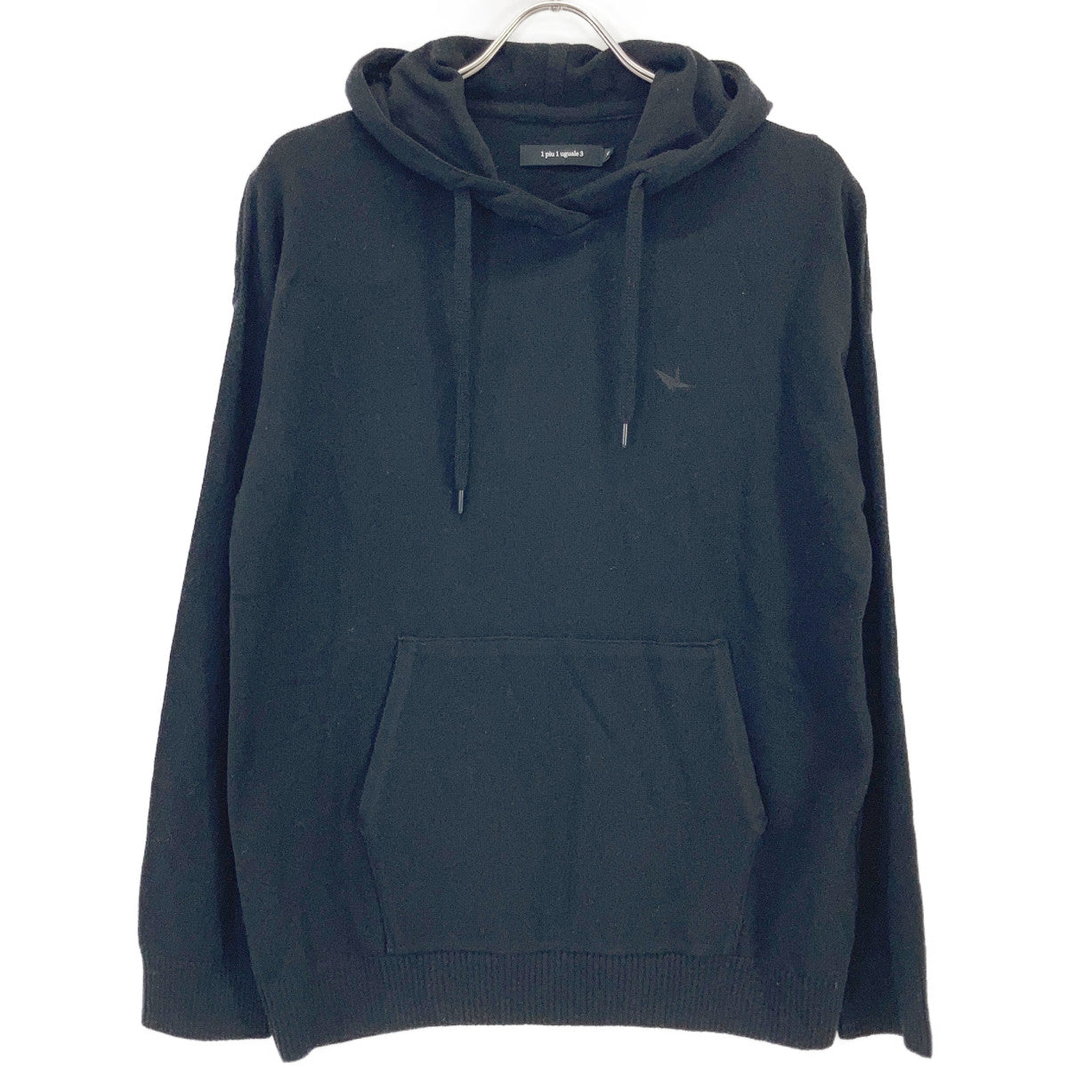 1piu1uguale3 Cashmere Drop Shoulder Hoodie Black Size VI