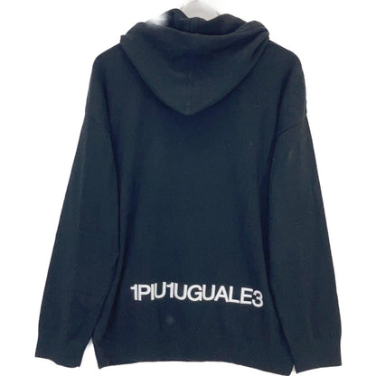 1piu1uguale3 Cashmere Drop Shoulder Hoodie Black Size VI
