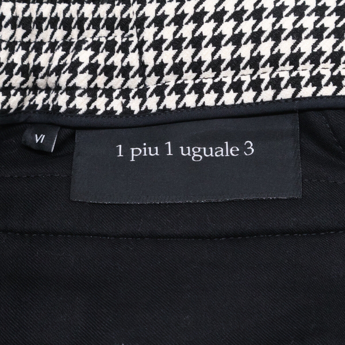 1piu1uguale3 Comfy Crease Houndstooth Slacks B/W Size VI