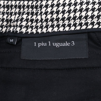 1piu1uguale3 Comfy Crease Houndstooth Slacks B/W Size VI
