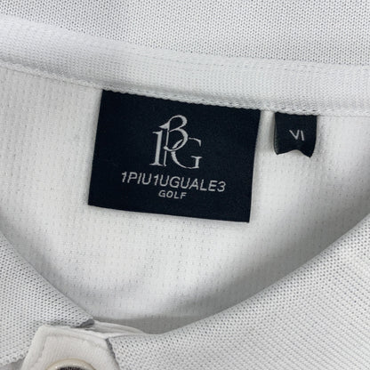 1piu1uguale3 GOLF Long Sleeve Collared Polo White Size VI