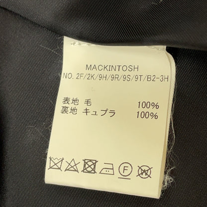 MACKINTOSH Stand Collar Wool Long Coat Black Size 36