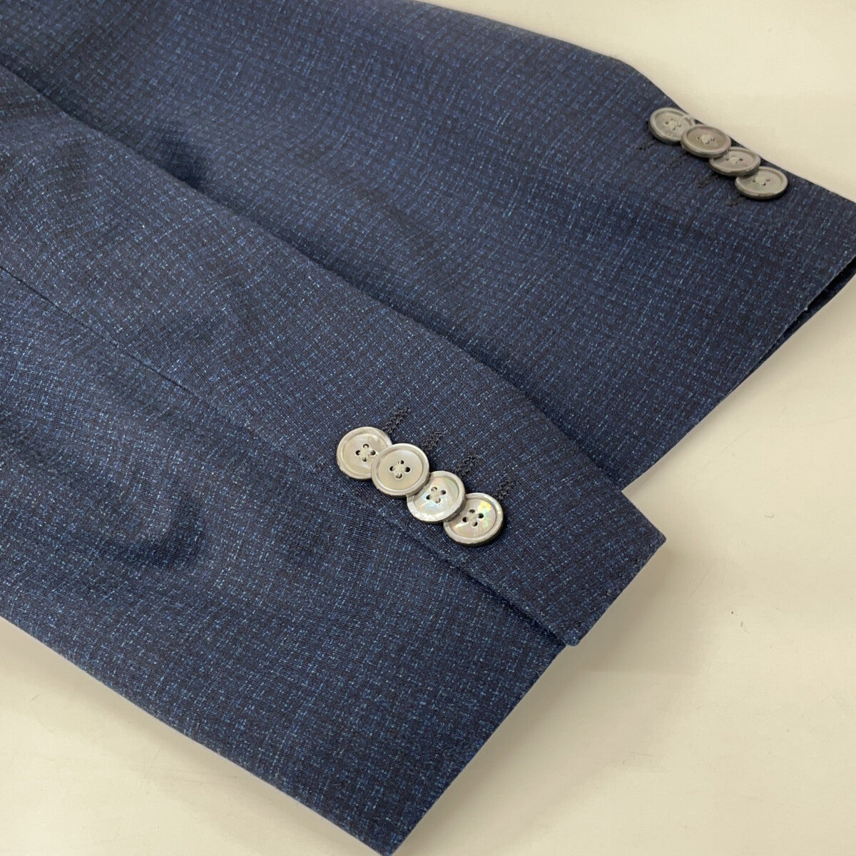 BOSS Navy Black Check Polyester Blazer Size 40