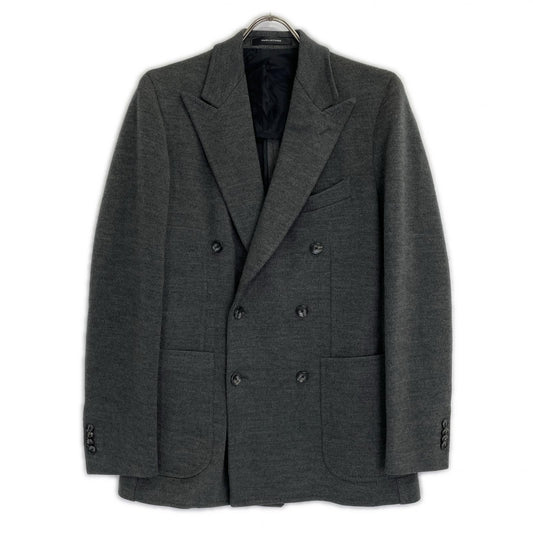 TAGLIATORE Gray Wool Peak Lapel 6B Double Jacket Size 46
