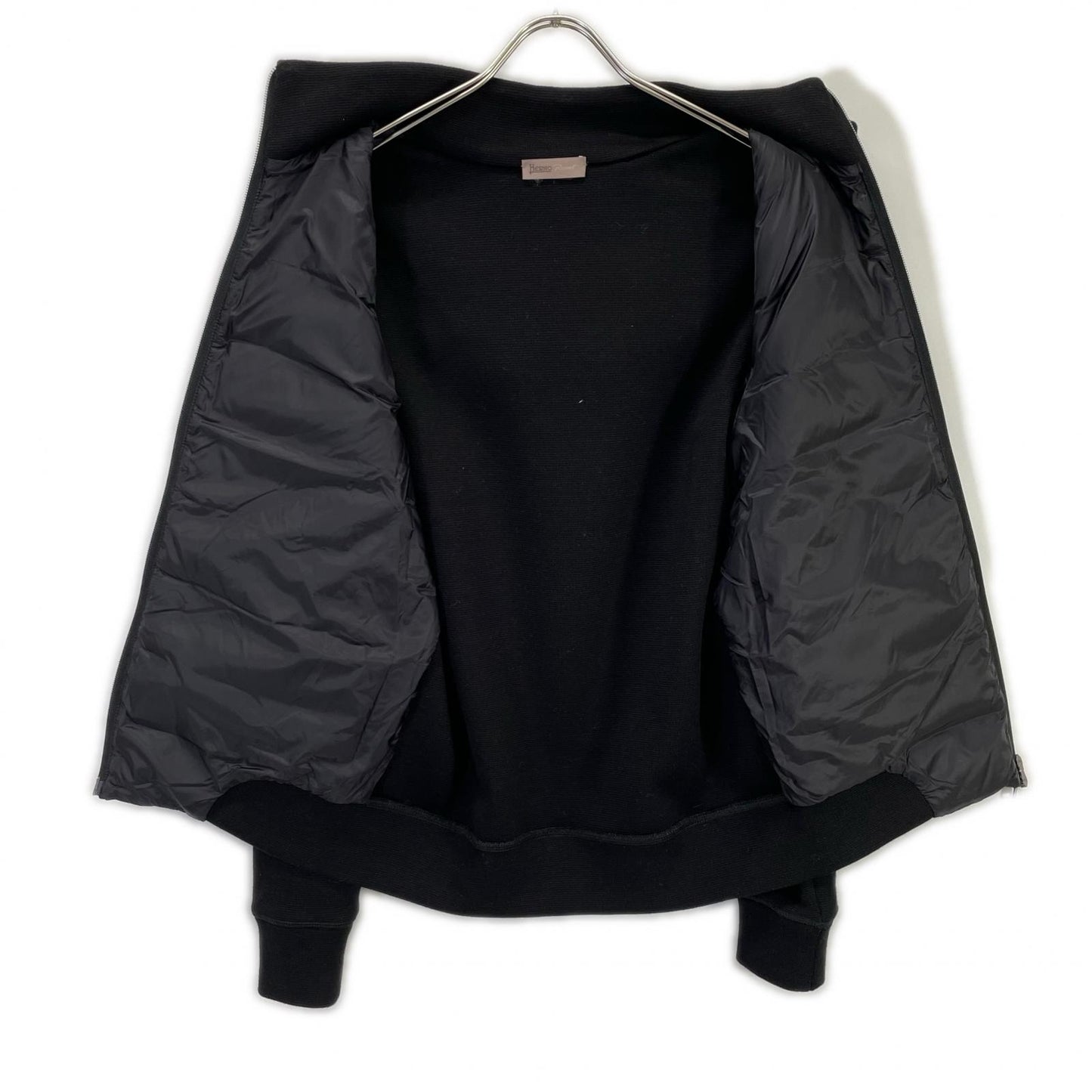 HERNO Black Water-Repellent Nylon Hooded Blouson Size 46