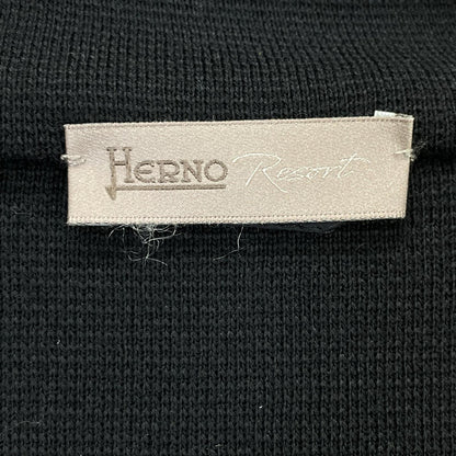 HERNO Black Water-Repellent Nylon Hooded Blouson Size 46