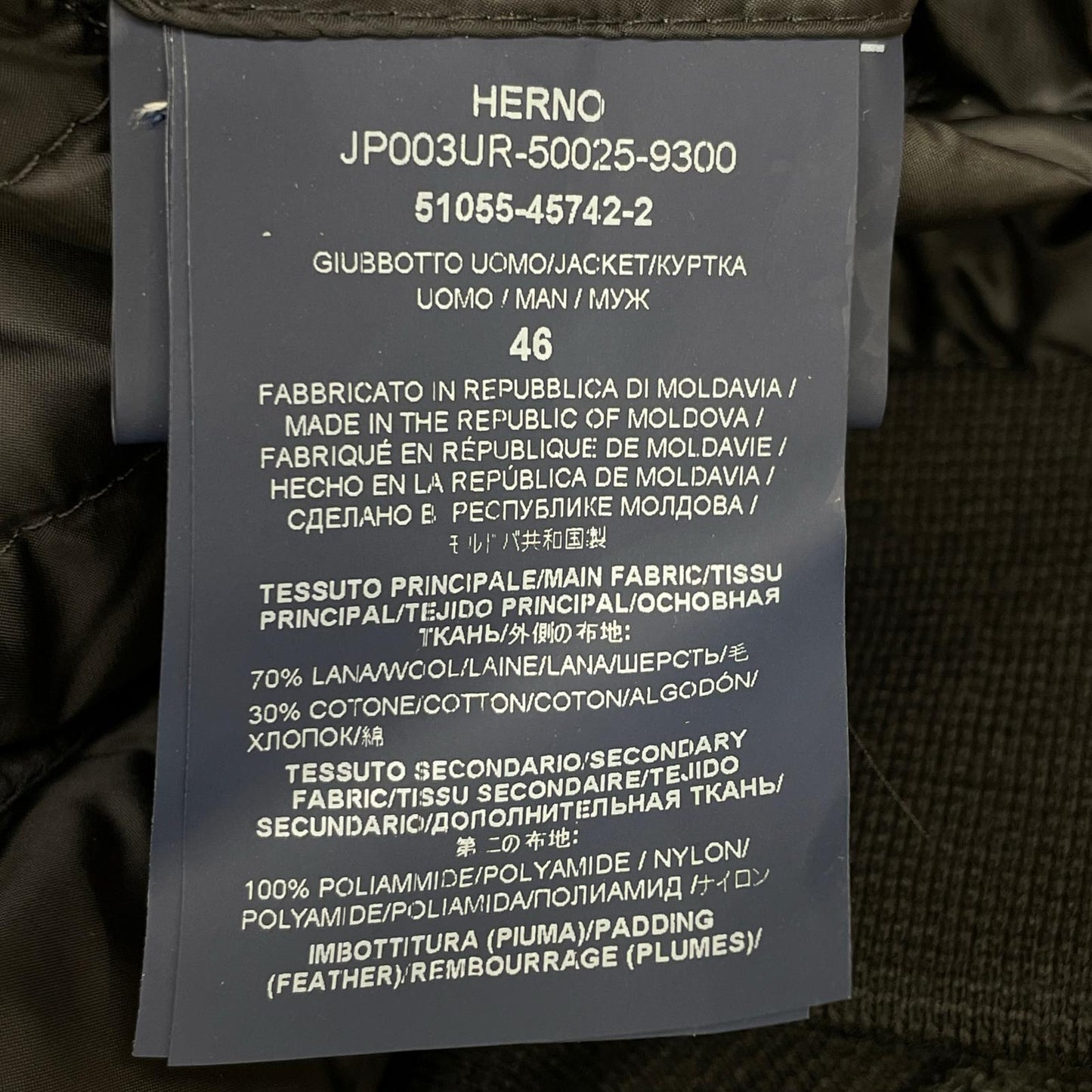 HERNO Black Water-Repellent Nylon Hooded Blouson Size 46