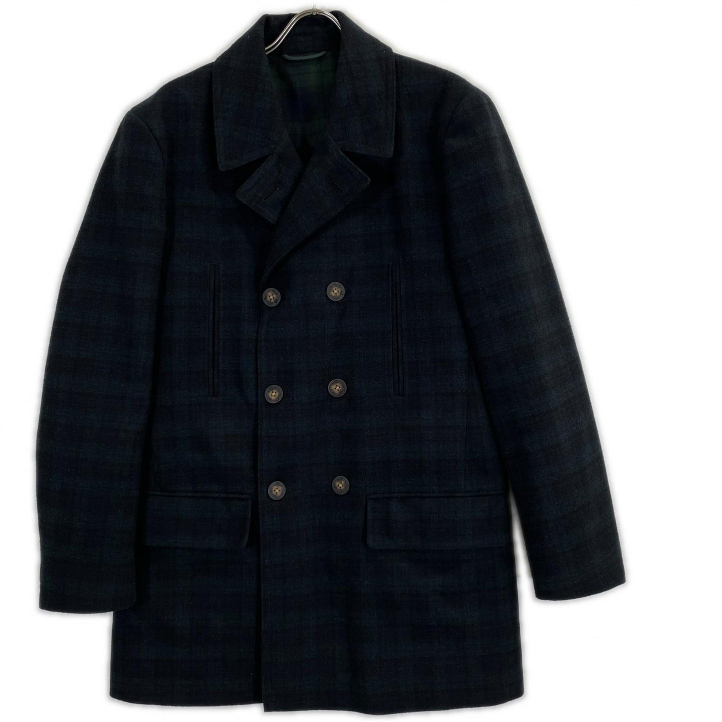 LAUREN RALPH LAUREN Navy Wool Blend Short Coat