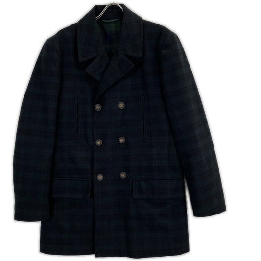 LAUREN RALPH LAUREN Navy Wool Blend Short Coat