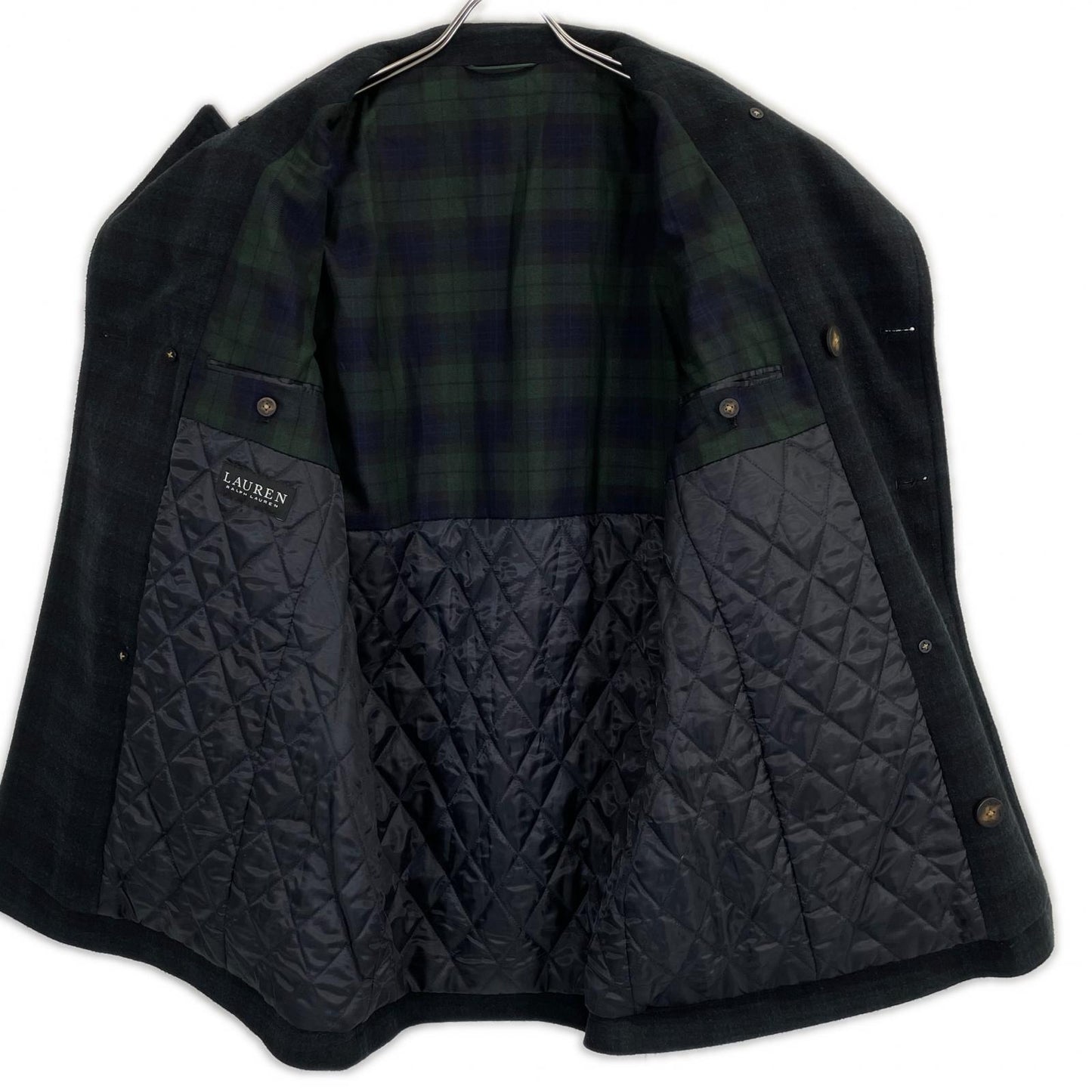 LAUREN RALPH LAUREN Navy Wool Blend Short Coat