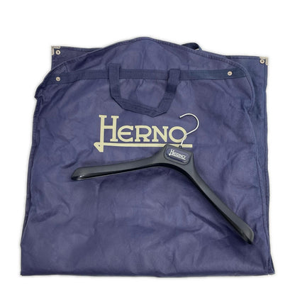 HERNO Gray Wool Nylon Fly-Front Stand Collar Coat Size 44